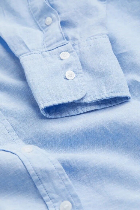 H&M Linen Dress Shirt Blue Medium