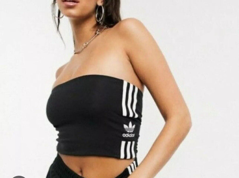 Adidas Black/white Boob Tube/Crop Top UK 12