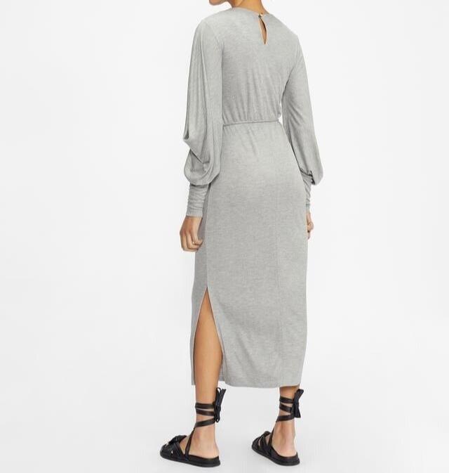 Ted Baker Blubela Structured Sleeve Midi Dress, Grey Size 4