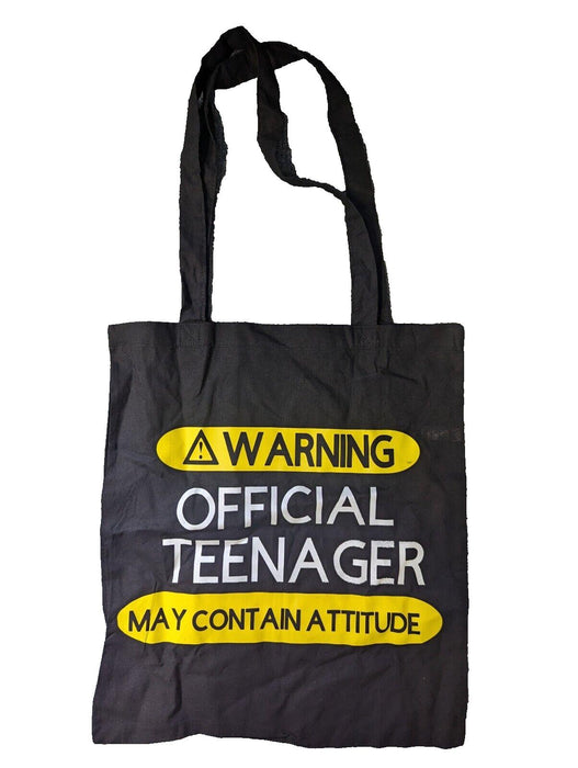 Warning Teenager May Contain Attitude Bag Black/Yellow