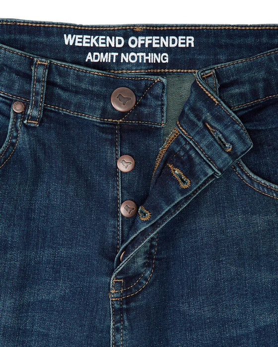 Weekend Offender Mens tapered fit jeans blue W-36 L-34