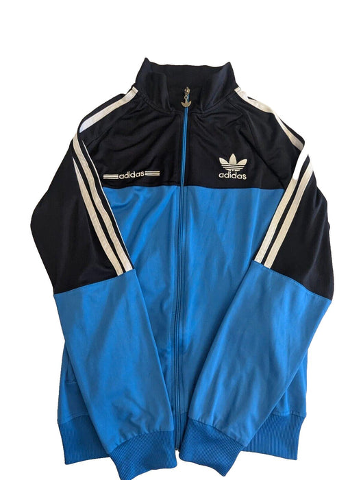 Adidas Original Mens Firebird Track Jacket Large Black/Blue