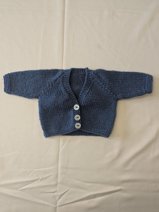 Newborn Baby Knitted Cardigan Blue