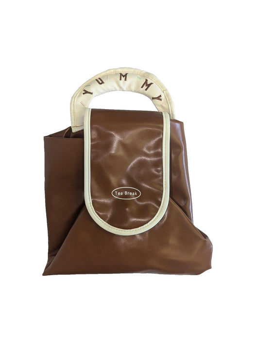 Brown/White Yummy Tea Break Fold Out Bag