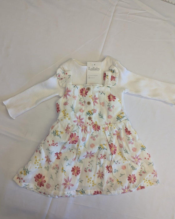 Lullaby Peacocks 0-3 Months White Top & Floral Dress