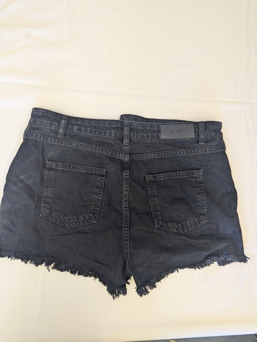 Nasty Gal Distressed Denim Shorts Black Size 14