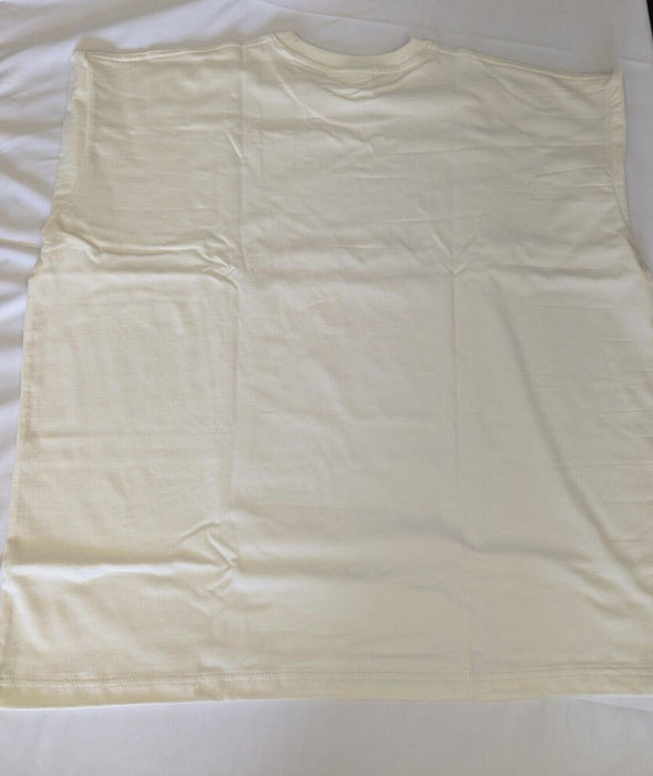 Seasonal Blanks Large Mens Cream T shirt (Baggy)