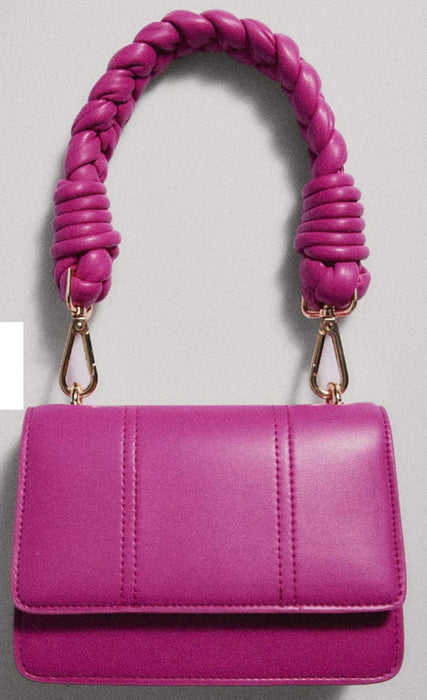 NA-KD Braided Handle Compartment Bag - Raspberry