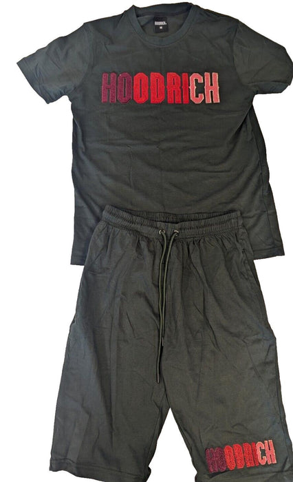 Hoodrich green shirt and shorts mens medium