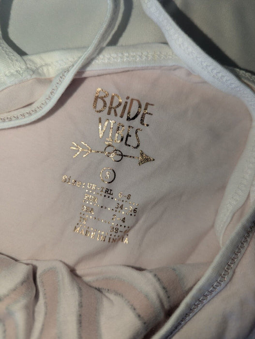 Bride Vibes Pale Pink Vest Top Small