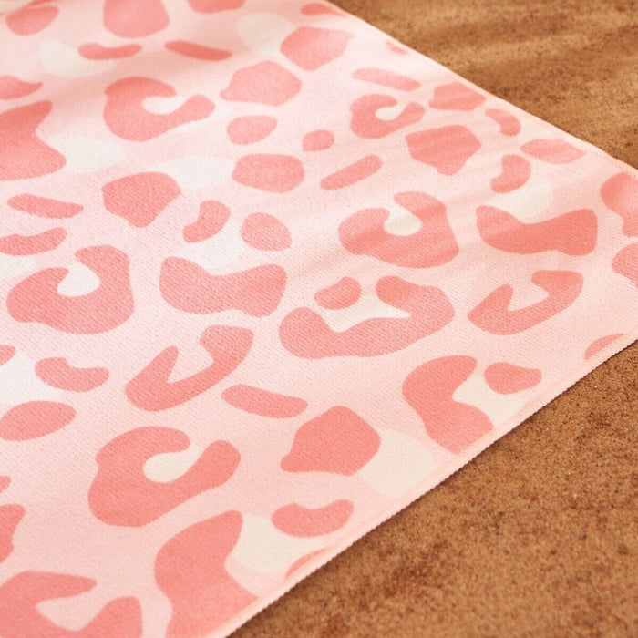 Dreamscene Leopard Printed Beach Towel - Blush 71 x 152cm