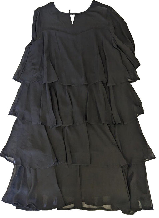 Joanna Hope Black Tiered Shift Dress Black Size UK 16