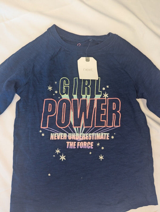 Next Navy Girl Power Long Sleeve Top 3 Years