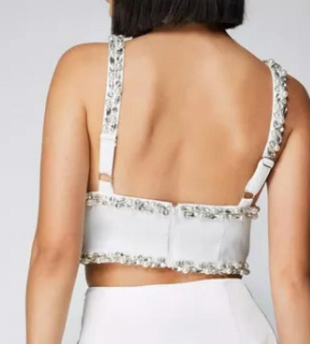 Nastygal Premium Embellished Bralette - Ivory - UK6