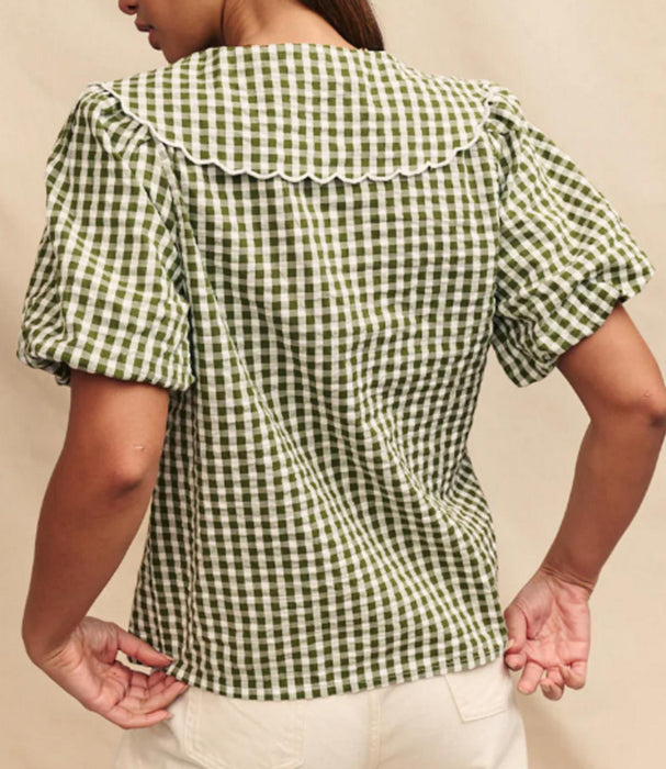 Nobodys Child Green Gingham Birdie Blouse - UK 14