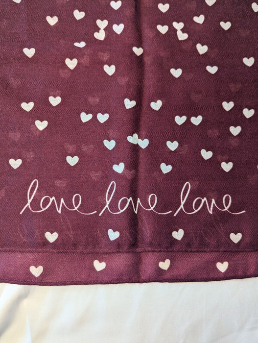 katie loxton blanket scarf burgundy white hearts