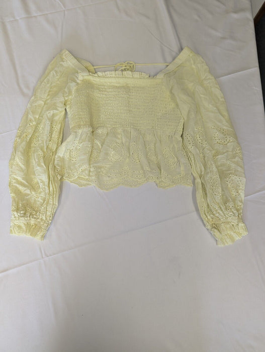 american eagle bright yellow crop top small