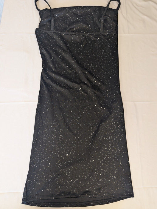 Black Dress Large Sparkle Star Pattern Unbranded