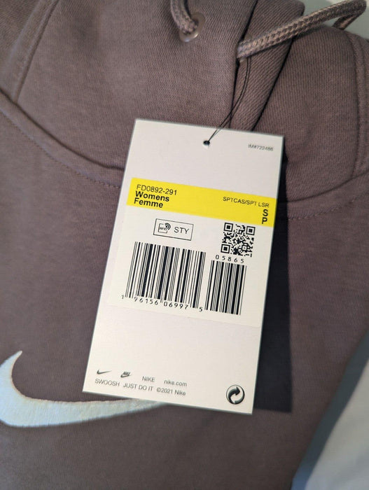 Nike Womans Plum Hoodie White Logo Small