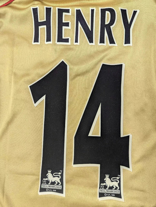 Arsenal 2001 Away Sega Gold Top - Henry 14 On The Back - Medium *SEE DESCRPTION*