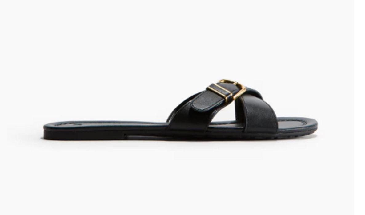 H&M Buckle-detail sandals - Black - Size UK 5