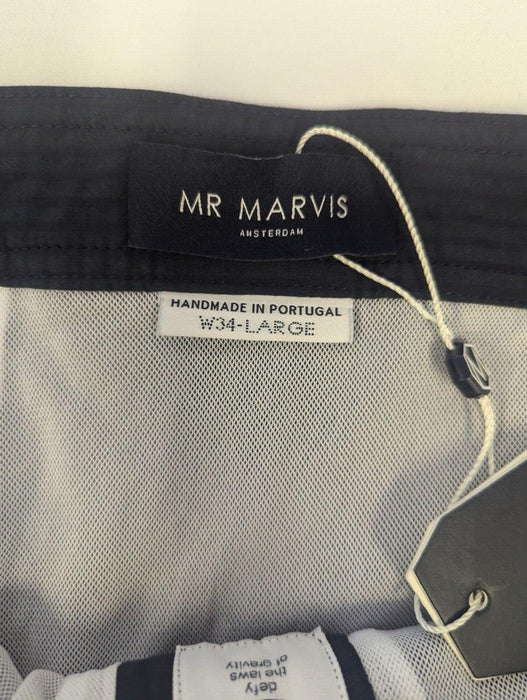 Mr Marvis Navy Swim Shorts Large Waist 34