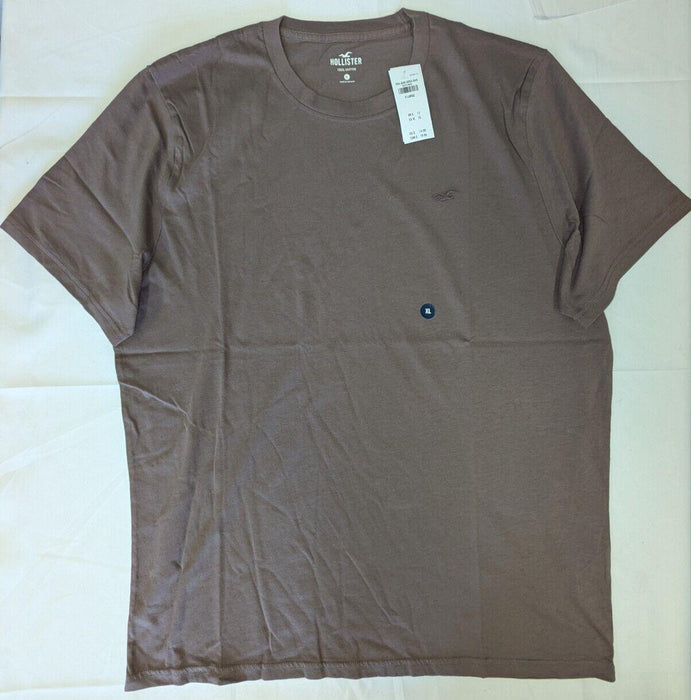 Hollister Icon Crew T-Shirt - Brown/Grey in Colour - XLarge