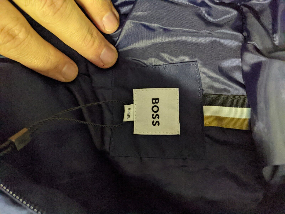 Designer Hugo Boss Boys Feather and Down Navy Blue Coat age 5 years