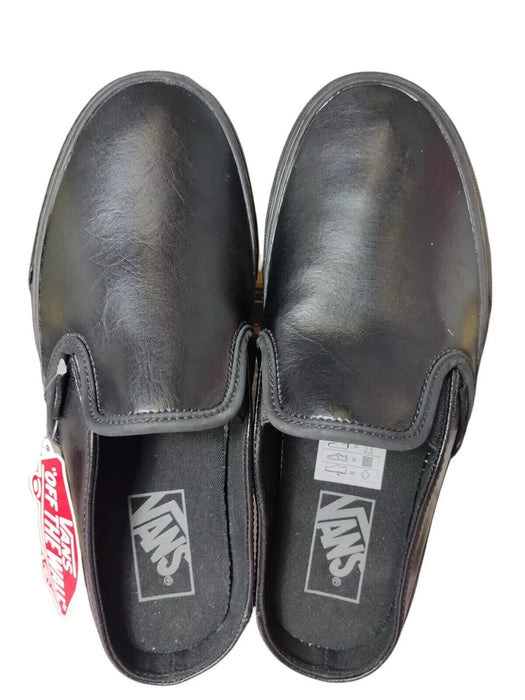 Vans classic slip on mule black leather open back size UK 5