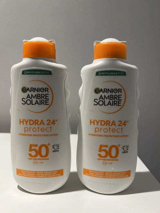 2 x Garnier - Ambre Solaire Ultra-hydrating Shea Butter Sun Cream SPF50+ - 200ml