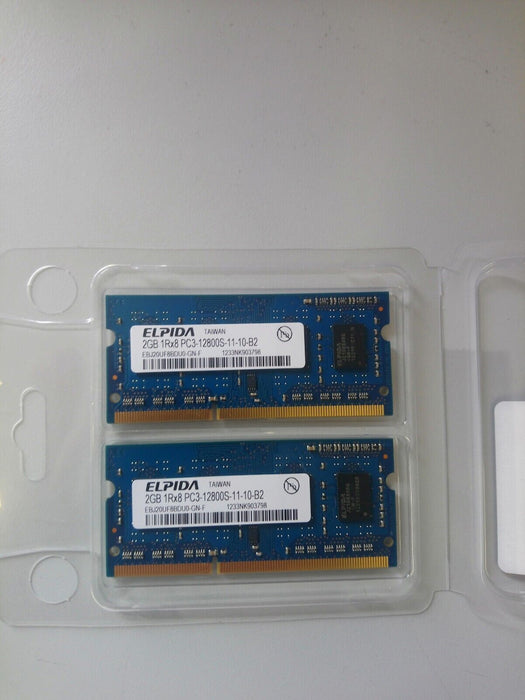 2x2Gb RAM Elpida EBJ20UF8BDU0-GN-F Apple SODIMM PC3-12800S-11-10-B2 DDR3 memory