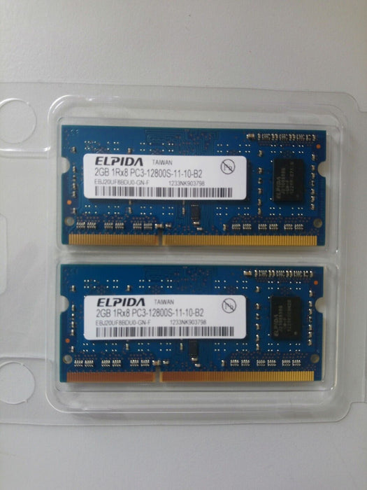 2x2Gb RAM Elpida EBJ20UF8BDU0-GN-F Apple SODIMM PC3-12800S-11-10-B2 DDR3 memory