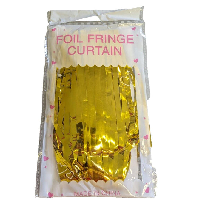 5X Gold Fringe Curtain Tinsel Backdrop