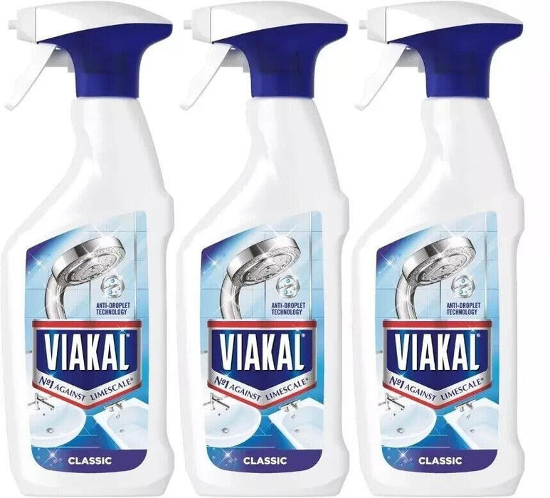 3 x Viakal Classic Remover Spray & Anti-Droplet Technology500ml