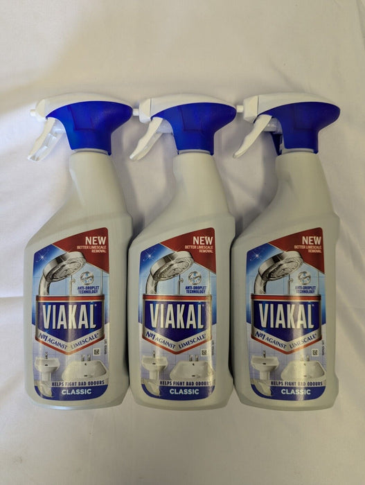 3 x Viakal Classic Remover Spray & Anti-Droplet Technology500ml