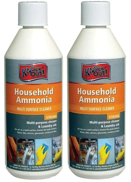 2x 500ml Ammonia Stain Cleaner Household Remover Bathroom Kitchen Multi Purpose