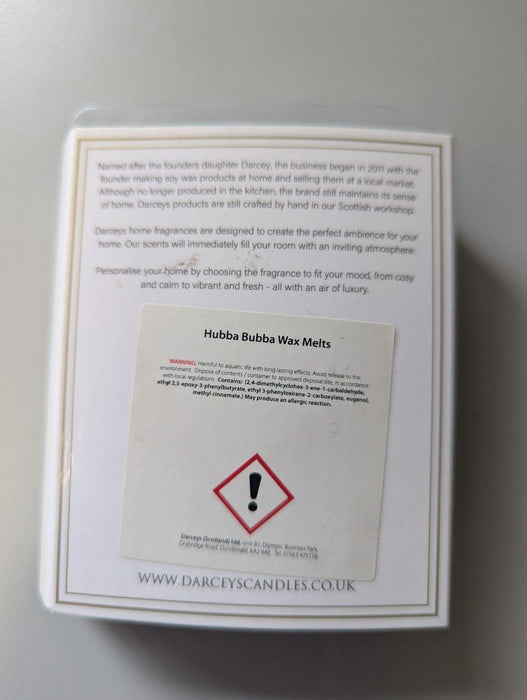 Darceys Luxury Soy Wax Melts Hubba Bubba