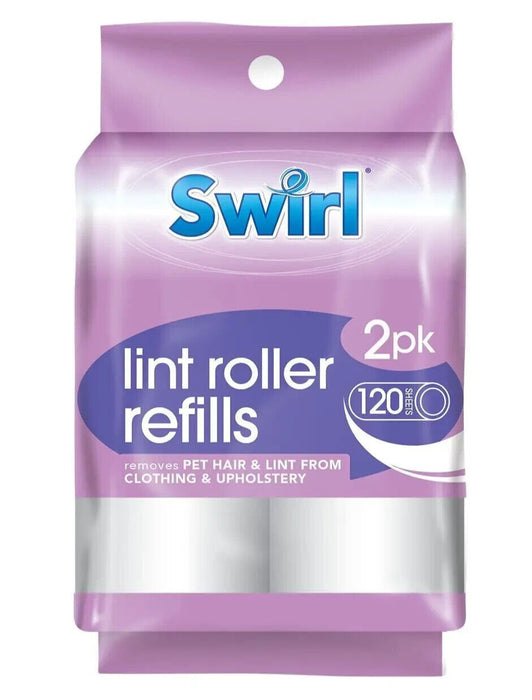 Swirl Lint Roller Refills White 2Pk x 120 Sheets