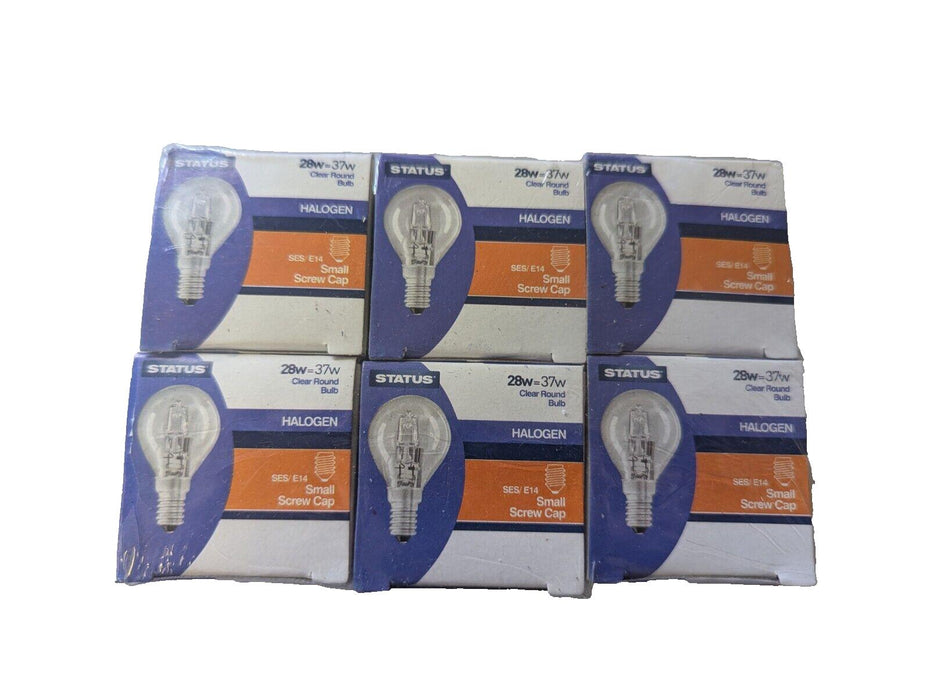 Status Halogen 28w = 37w SES/E14 Clear Round bulb  x6