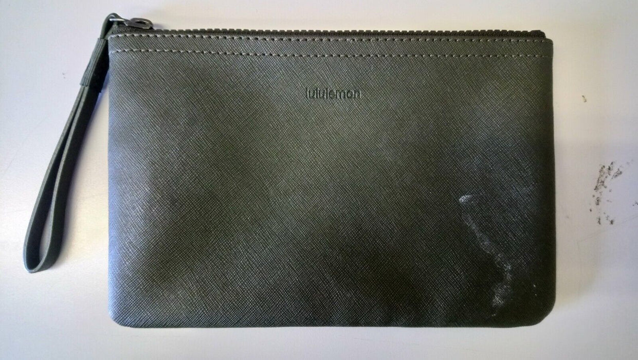 Lululemon Women's Dark Gray Go Lined Clutch Cosmetic Bag/Wristlet