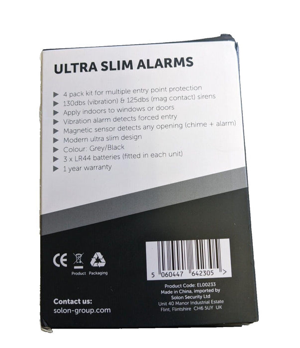 Defender Ultra Slim Alarms - 4 Pack