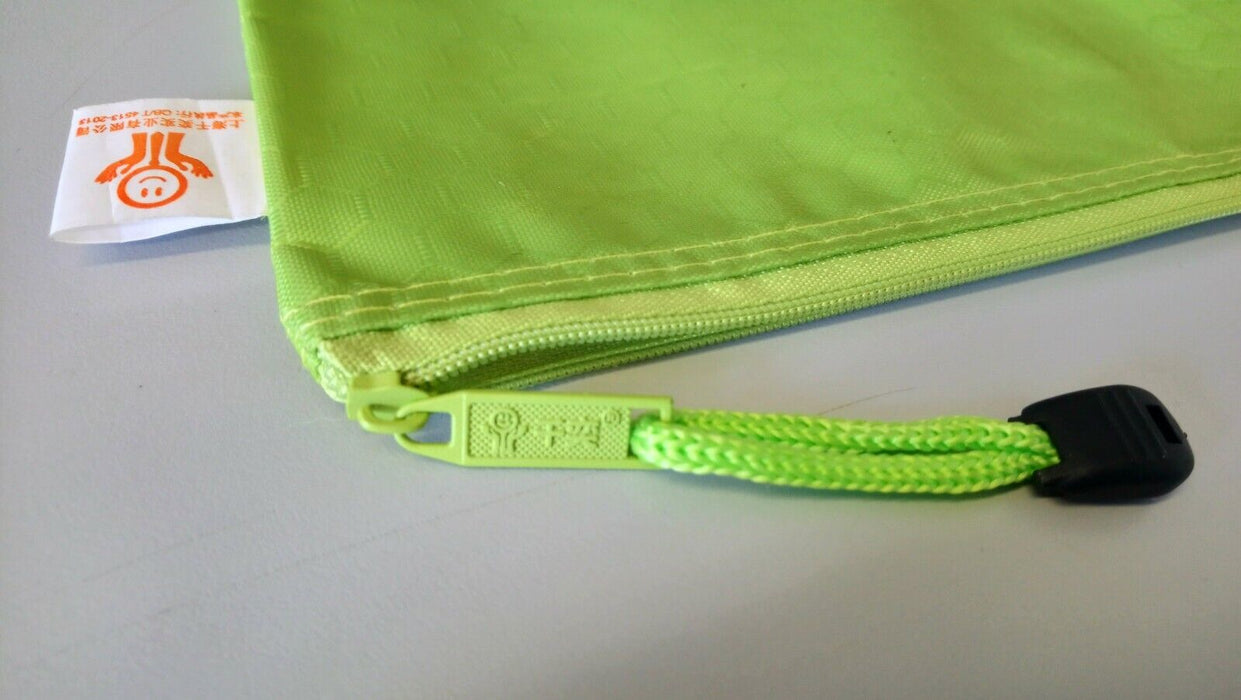 A4 Document Wallet/Bag - Zip Close - Green Football Pattern