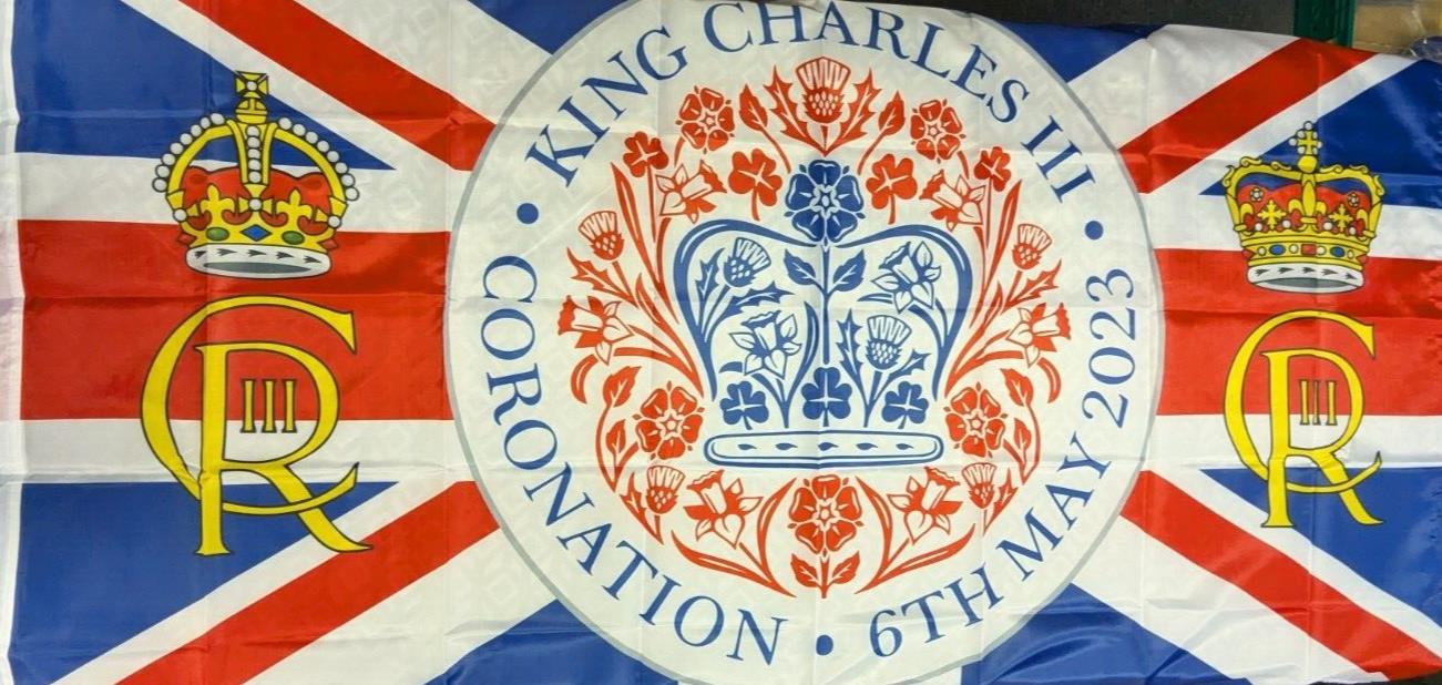 King Charles III Coronation Flag - 36Inx60In