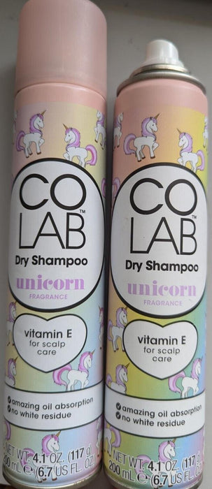 2 Pack CoLab Dry Shampoo Unicorn Fragrance - 200ml - *One has a lid missing*