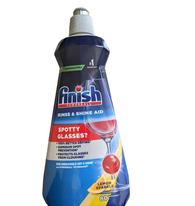 Finish Dishwasher Rinse & Shine Aid Lemon, 400ml For Spot Prevention