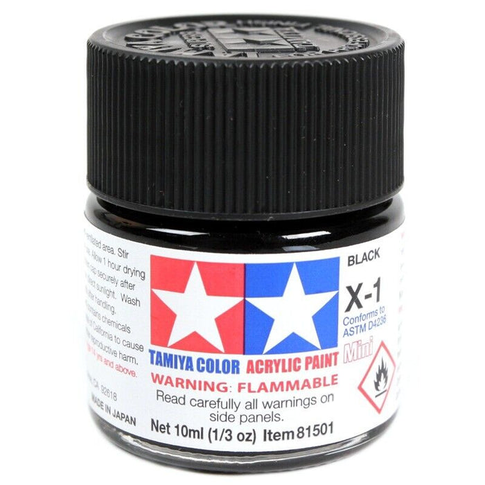 Tamiya Color Acrylic Paint Mini Black X-1