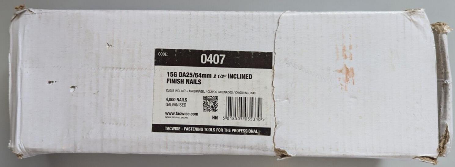 Tacwise 15G Finish Nails 64mm DA25 (4,000 Pack) - 0407