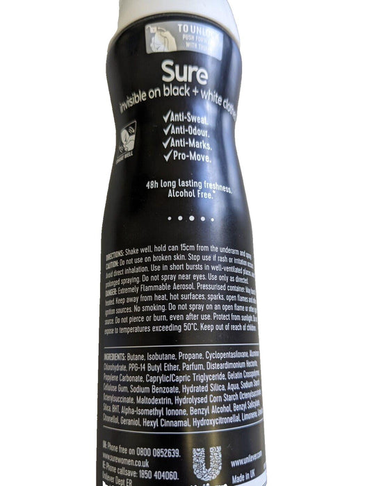 Sure Clear Invisible on Black + White Clothes Pure Women's Anti-Pespirant 250ml