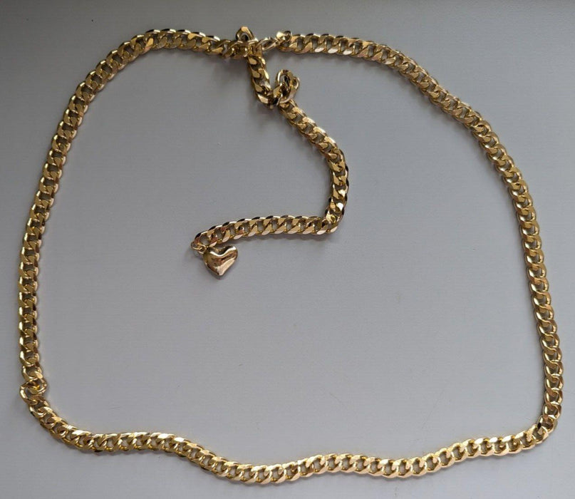 Faux Gold Necklace Chain - Love Heart