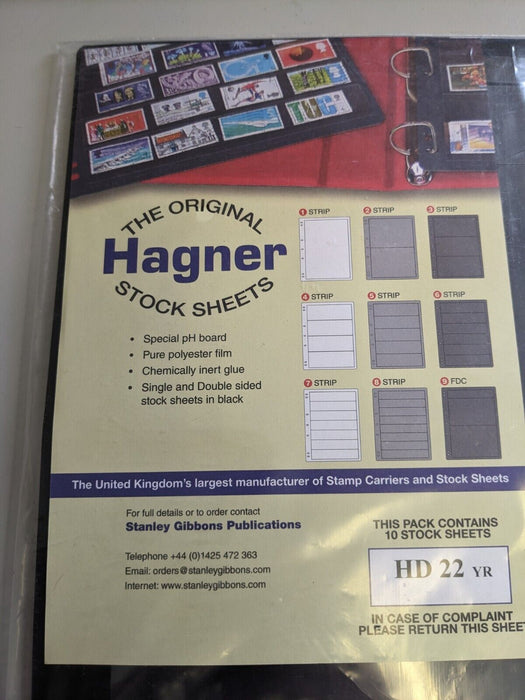 Hagner HD 22 yr Stock Sheets